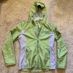 Free Country Windbreaker Rain Jacket Light Green Gray Small